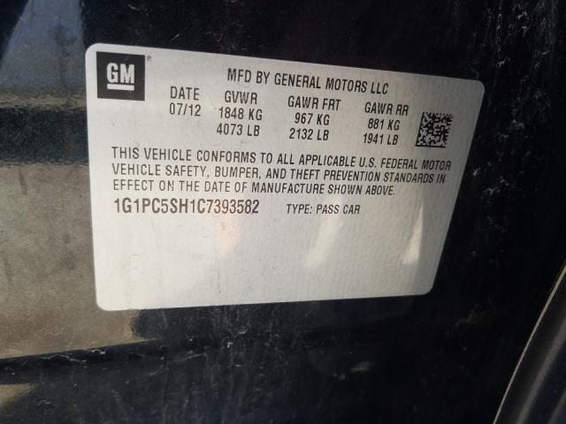 Photo 9 VIN: 1G1PC5SH1C7393582 - CHEVROLET CRUZE LS 