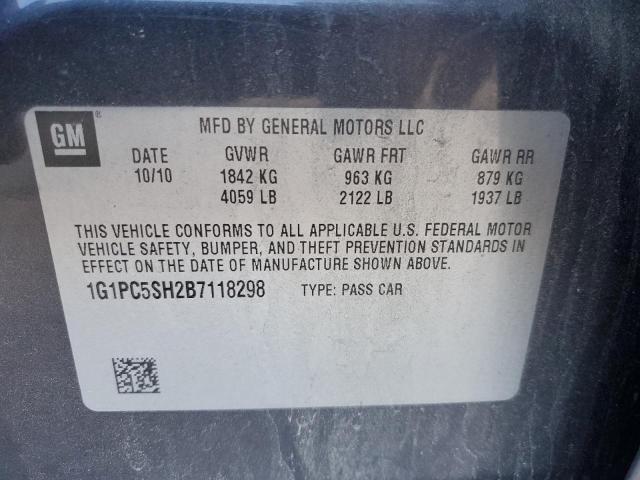 Photo 12 VIN: 1G1PC5SH2B7118298 - CHEVROLET CRUZE LS 