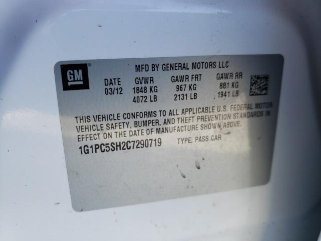 Photo 9 VIN: 1G1PC5SH2C7290719 - CHEVROLET CRUZE LS 