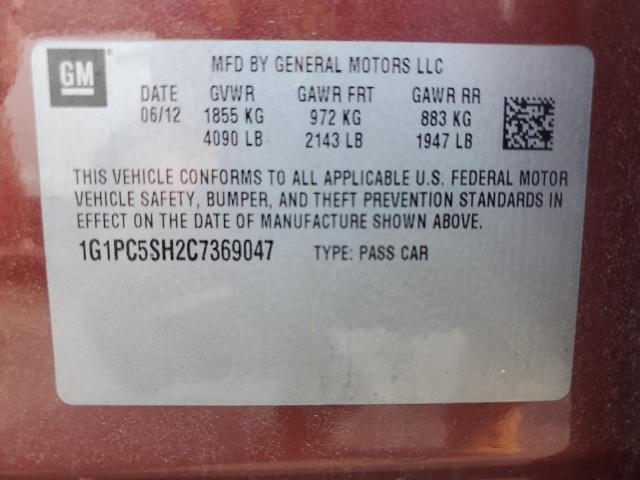 Photo 11 VIN: 1G1PC5SH2C7369047 - CHEVROLET CRUZE 