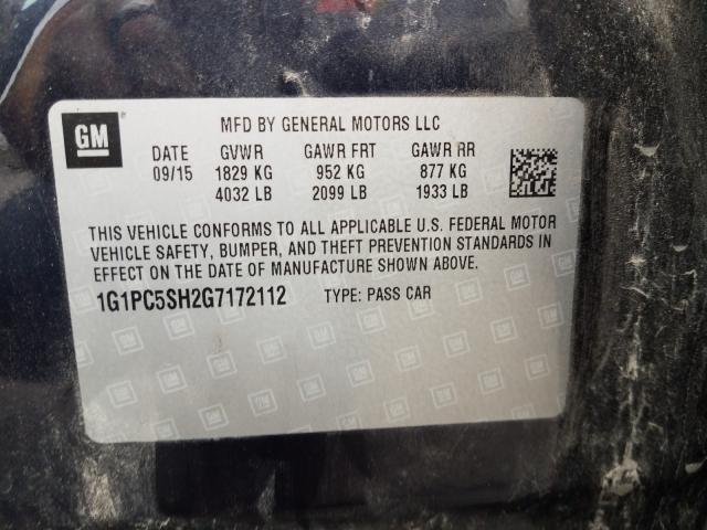 Photo 9 VIN: 1G1PC5SH2G7172112 - CHEVROLET CRUZE LIMI 