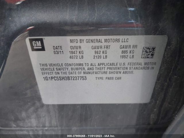 Photo 8 VIN: 1G1PC5SH3B7237753 - CHEVROLET CRUZE 