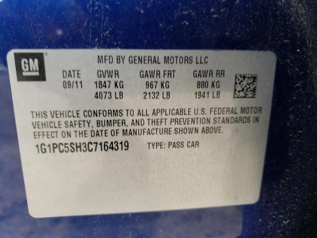 Photo 9 VIN: 1G1PC5SH3C7164319 - CHEVROLET CRUZE LS 