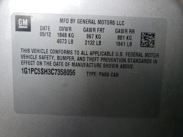 Photo 9 VIN: 1G1PC5SH3C7358056 - CHEVROLET CRUZE LS 