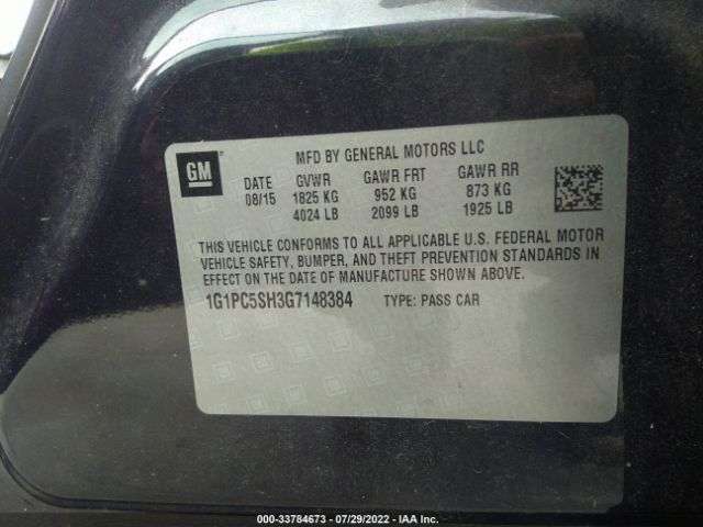 Photo 8 VIN: 1G1PC5SH3G7148384 - CHEVROLET CRUZE LIMITED 