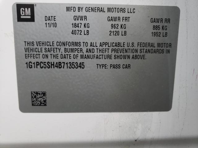 Photo 9 VIN: 1G1PC5SH4B7135345 - CHEVROLET CRUZE LS 