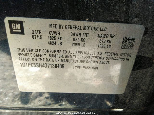 Photo 8 VIN: 1G1PC5SH4G7130489 - CHEVROLET CRUZE LIMITED 