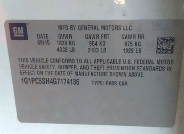 Photo 8 VIN: 1G1PC5SH4G7174136 - CHEVROLET CRUZE LIMITED 