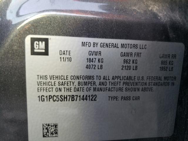 Photo 9 VIN: 1G1PC5SH7B7144122 - CHEVROLET CRUZE LS 