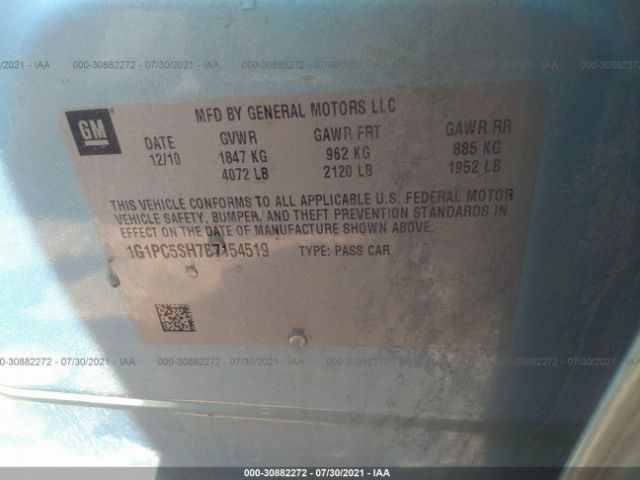 Photo 8 VIN: 1G1PC5SH7B7154519 - CHEVROLET CRUZE 