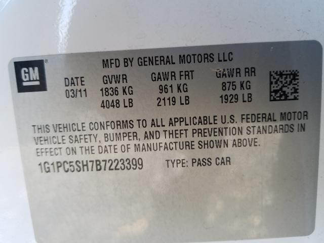 Photo 9 VIN: 1G1PC5SH7B7223399 - CHEVROLET CRUZE LS 