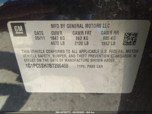 Photo 8 VIN: 1G1PC5SH7B7286468 - CHEVROLET CRUZE 