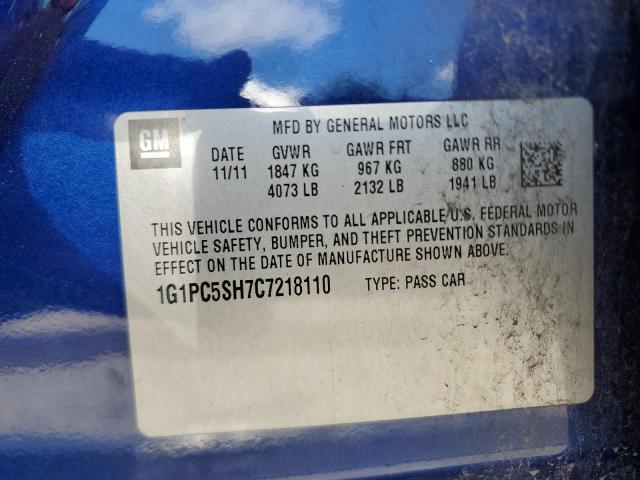 Photo 11 VIN: 1G1PC5SH7C7218110 - CHEVROLET CRUZE 