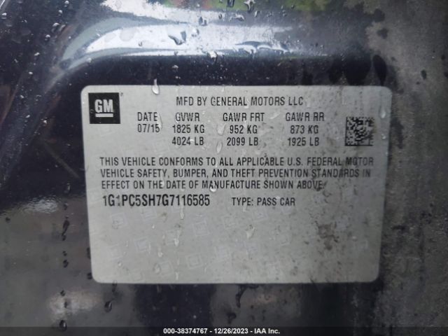 Photo 8 VIN: 1G1PC5SH7G7116585 - CHEVROLET CRUZE LIMITED 