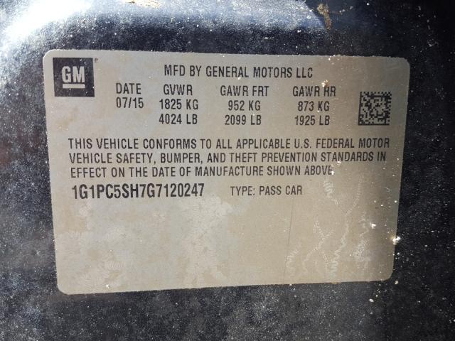 Photo 9 VIN: 1G1PC5SH7G7120247 - CHEVROLET CRUZE LIMI 