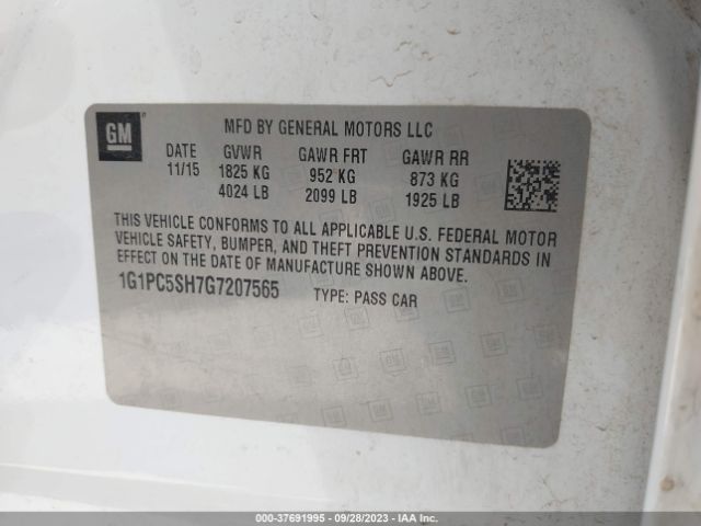 Photo 8 VIN: 1G1PC5SH7G7207565 - CHEVROLET CRUZE LIMITED 