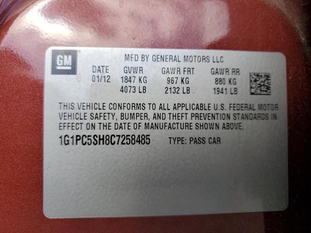 Photo 11 VIN: 1G1PC5SH8C7258485 - CHEVROLET CRUZE LS 