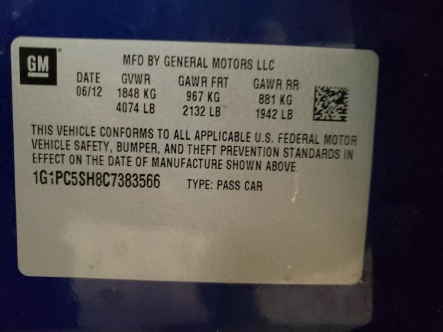 Photo 9 VIN: 1G1PC5SH8C7383566 - CHEVROLET CRUZE LS 