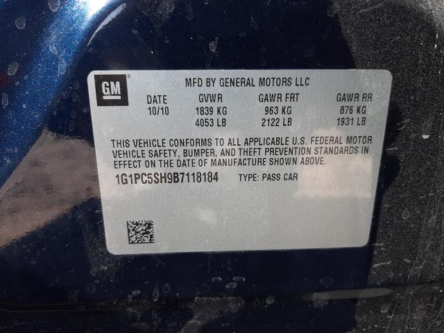 Photo 9 VIN: 1G1PC5SH9B7118184 - CHEVROLET CRUZE LS 