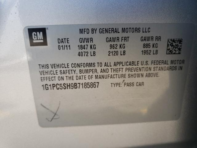 Photo 9 VIN: 1G1PC5SH9B7185867 - CHEVROLET CRUZE LS 