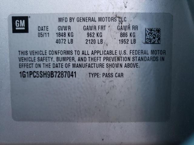 Photo 9 VIN: 1G1PC5SH9B7287041 - CHEVROLET CRUZE LS 