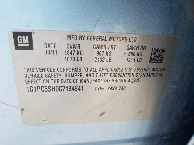 Photo 9 VIN: 1G1PC5SH9C7134841 - CHEVROLET CRUZE LS 