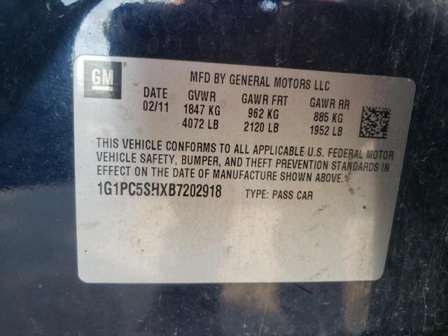 Photo 9 VIN: 1G1PC5SHXB7202918 - CHEVROLET CRUZE LS 