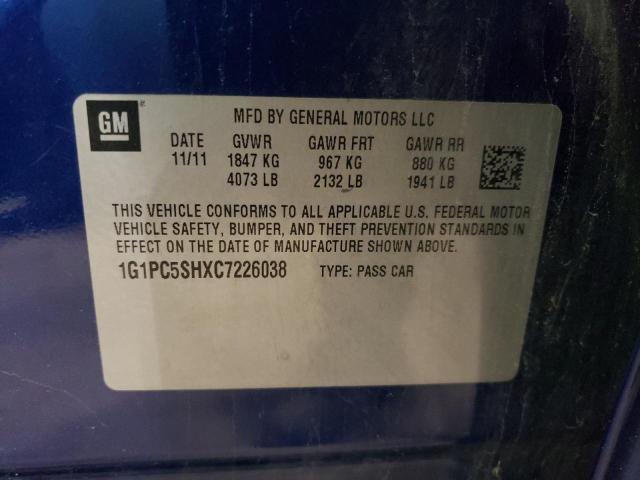 Photo 11 VIN: 1G1PC5SHXC7226038 - CHEVROLET CRUZE 