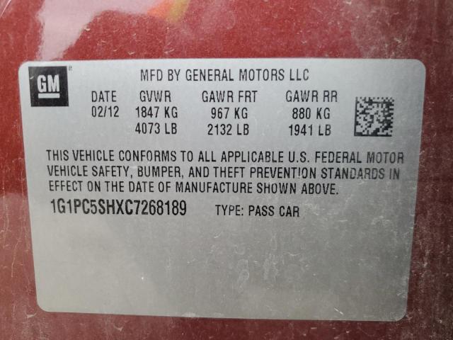 Photo 11 VIN: 1G1PC5SHXC7268189 - CHEVROLET CRUZE LS 