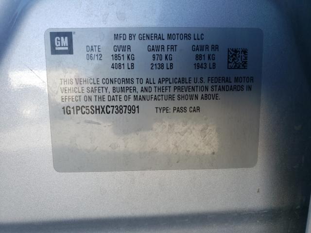 Photo 9 VIN: 1G1PC5SHXC7387991 - CHEVROLET CRUZE LS 