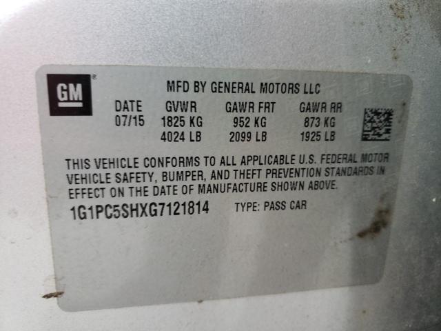 Photo 9 VIN: 1G1PC5SHXG7121814 - CHEVROLET CRUZE LIMI 