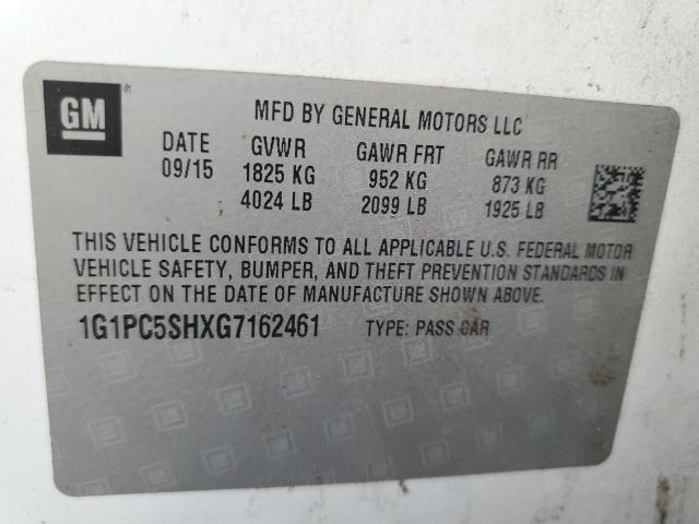 Photo 9 VIN: 1G1PC5SHXG7162461 - CHEVROLET CRUZE LIMI 