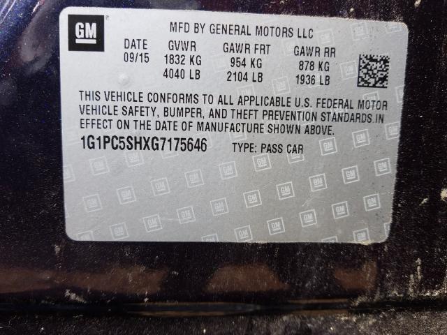 Photo 9 VIN: 1G1PC5SHXG7175646 - CHEVROLET CRUZE LIMI 