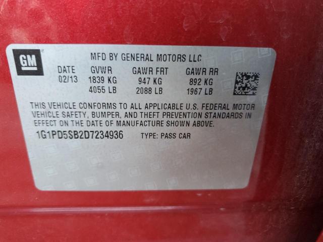 Photo 11 VIN: 1G1PD5SB2D7234936 - CHEVROLET CRUZE LT 