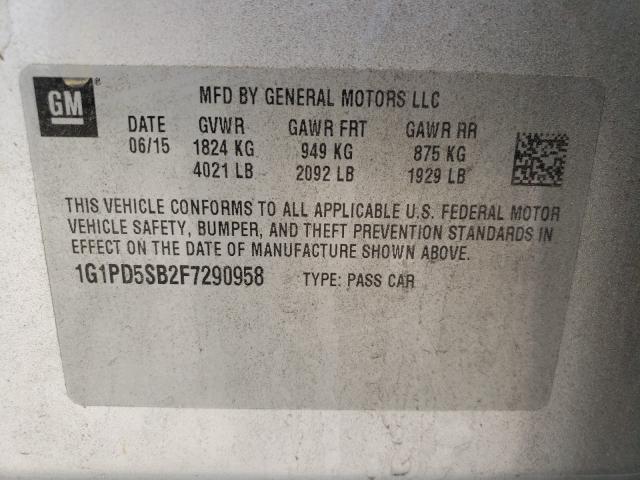 Photo 9 VIN: 1G1PD5SB2F7290958 - CHEVROLET CRUZE LT 