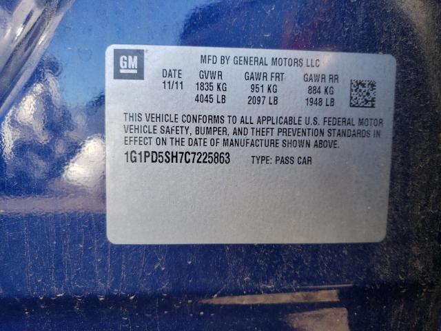 Photo 9 VIN: 1G1PD5SH7C7225863 - CHEVROLET CRUZE LS 