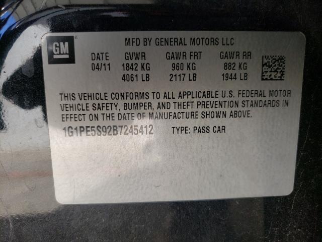 Photo 9 VIN: 1G1PE5S92B7245412 - CHEVROLET CRUZE LT 