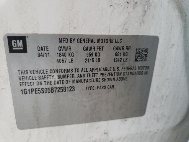 Photo 11 VIN: 1G1PE5S95B7258123 - CHEVROLET CRUZE LT 