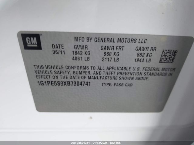 Photo 8 VIN: 1G1PE5S9XB7304741 - CHEVROLET CRUZE 