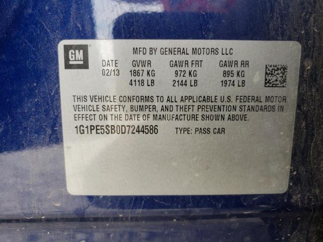 Photo 9 VIN: 1G1PE5SB0D7244586 - CHEVROLET CRUZE LT 