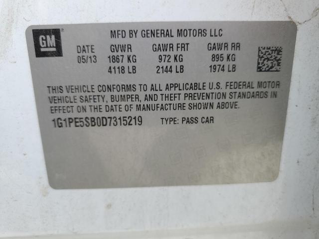 Photo 11 VIN: 1G1PE5SB0D7315219 - CHEVROLET CRUZE 