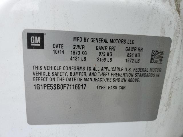 Photo 11 VIN: 1G1PE5SB0F7116917 - CHEVROLET CRUZE LT 