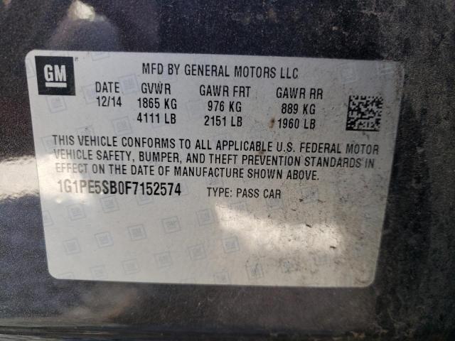 Photo 9 VIN: 1G1PE5SB0F7152574 - CHEVROLET CRUZE 