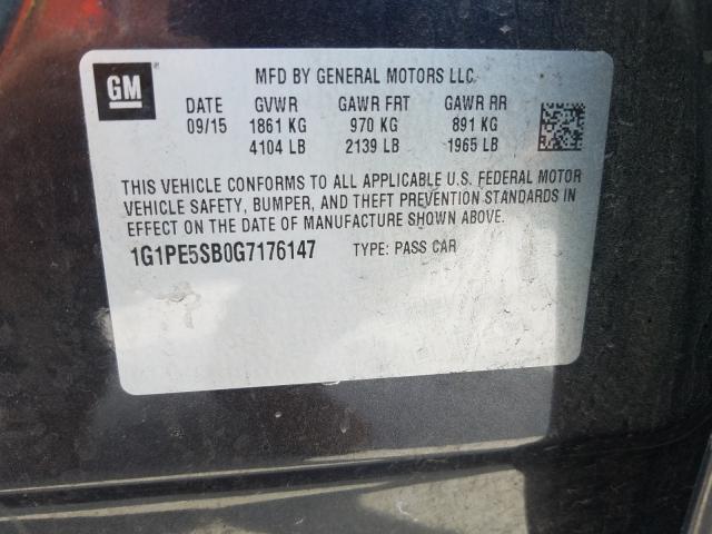 Photo 9 VIN: 1G1PE5SB0G7176147 - CHEVROLET CRUZE LIMI 