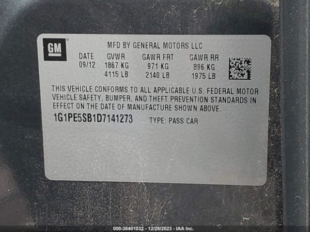 Photo 8 VIN: 1G1PE5SB1D7141273 - CHEVROLET CRUZE 