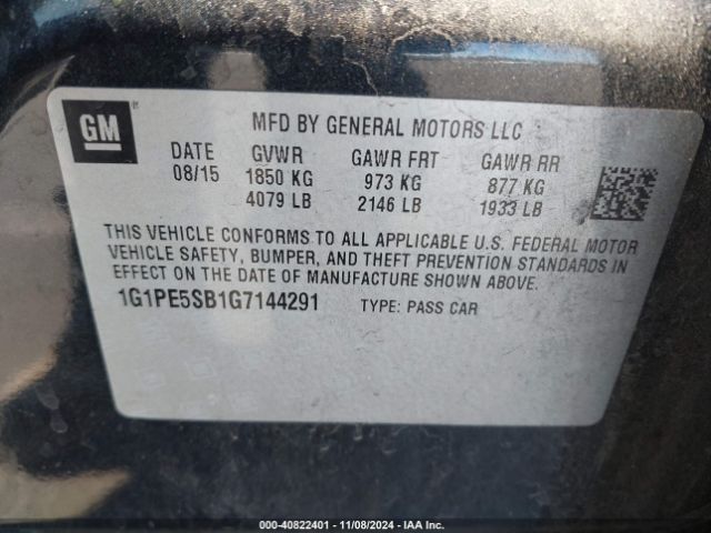 Photo 8 VIN: 1G1PE5SB1G7144291 - CHEVROLET CRUZE LIMITED 