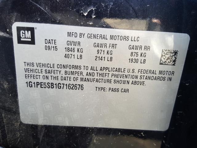 Photo 9 VIN: 1G1PE5SB1G7162676 - CHEVROLET CRUZE LIMI 