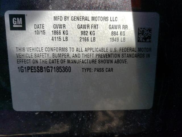 Photo 11 VIN: 1G1PE5SB1G7185360 - CHEVROLET CRUZE LIMI 