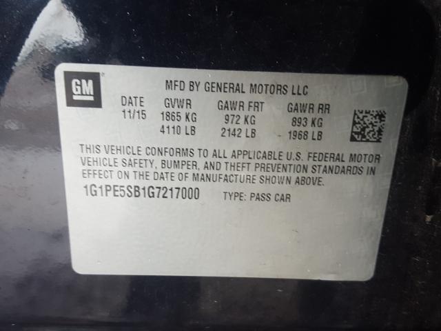 Photo 9 VIN: 1G1PE5SB1G7217000 - CHEVROLET CRUZE LIMI 