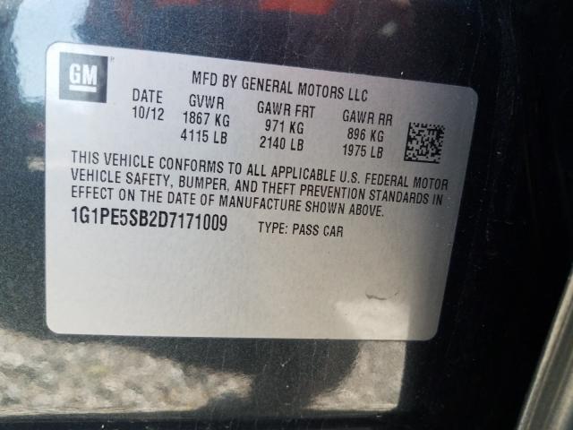 Photo 9 VIN: 1G1PE5SB2D7171009 - CHEVROLET CRUZE LT 